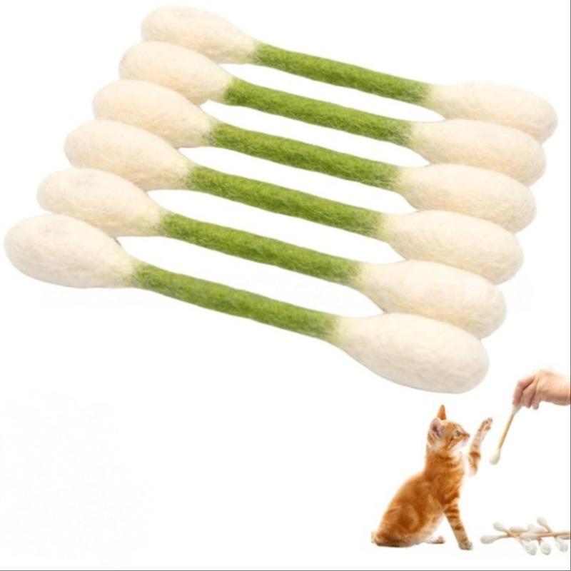Cotton swab cat toys (6-pack), durable large size, kitten chewable teeth cleaning rope, giant interactive felt cat kicking toy stick, relieves boredom, provides exercise and play, relieves anxiety, aids digestion, and is the perfect gift for cat lovers.