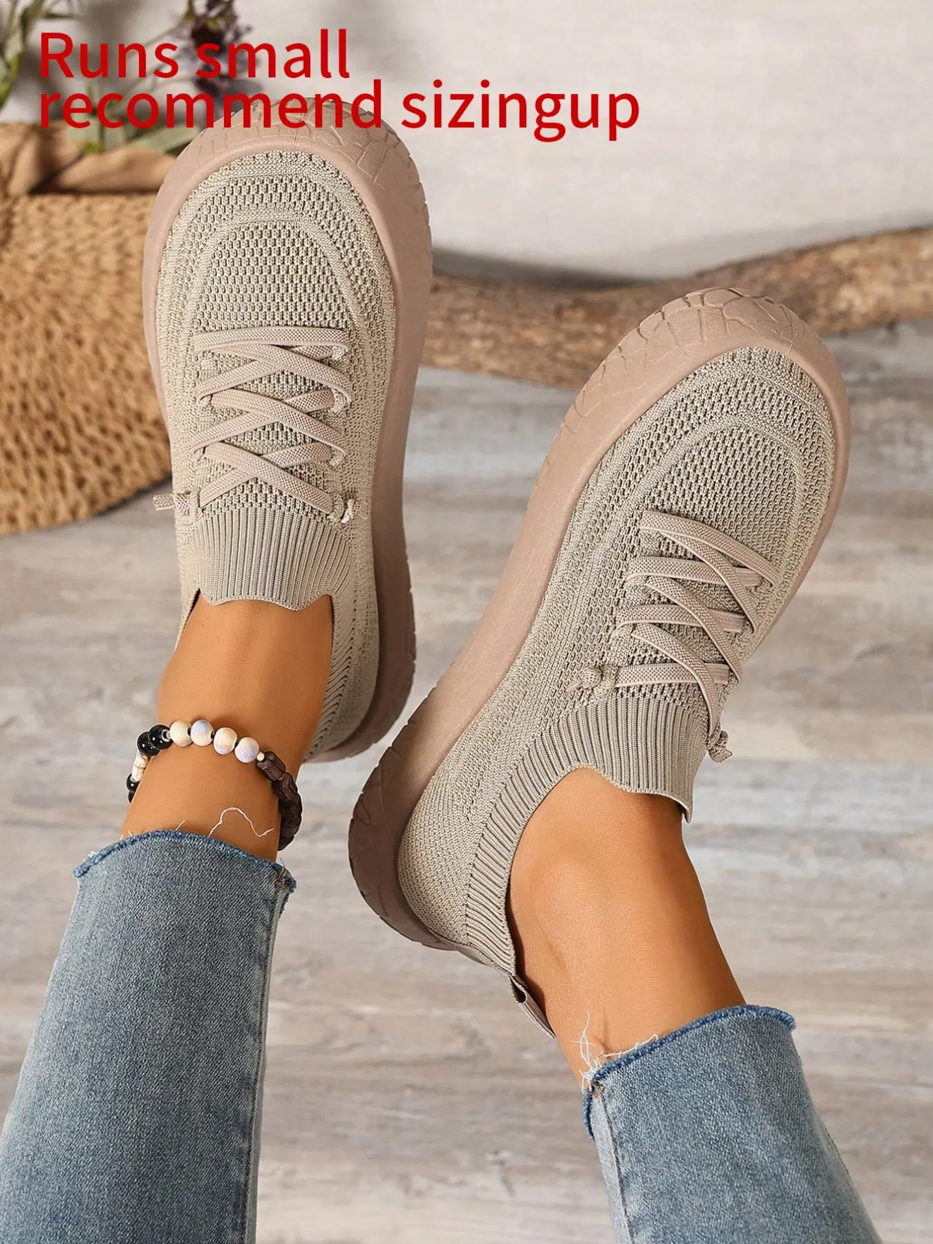 Women's Minimalist Solid Hollow Knit Lace Up Rugged Sole Platform Thick Soled Sneakers, Breathable Mesh Light Non-Slip Thick Sole Walking Shoes, Casual Athletic Footwear for Spring Summer Daily Street & Outdoor Outfits