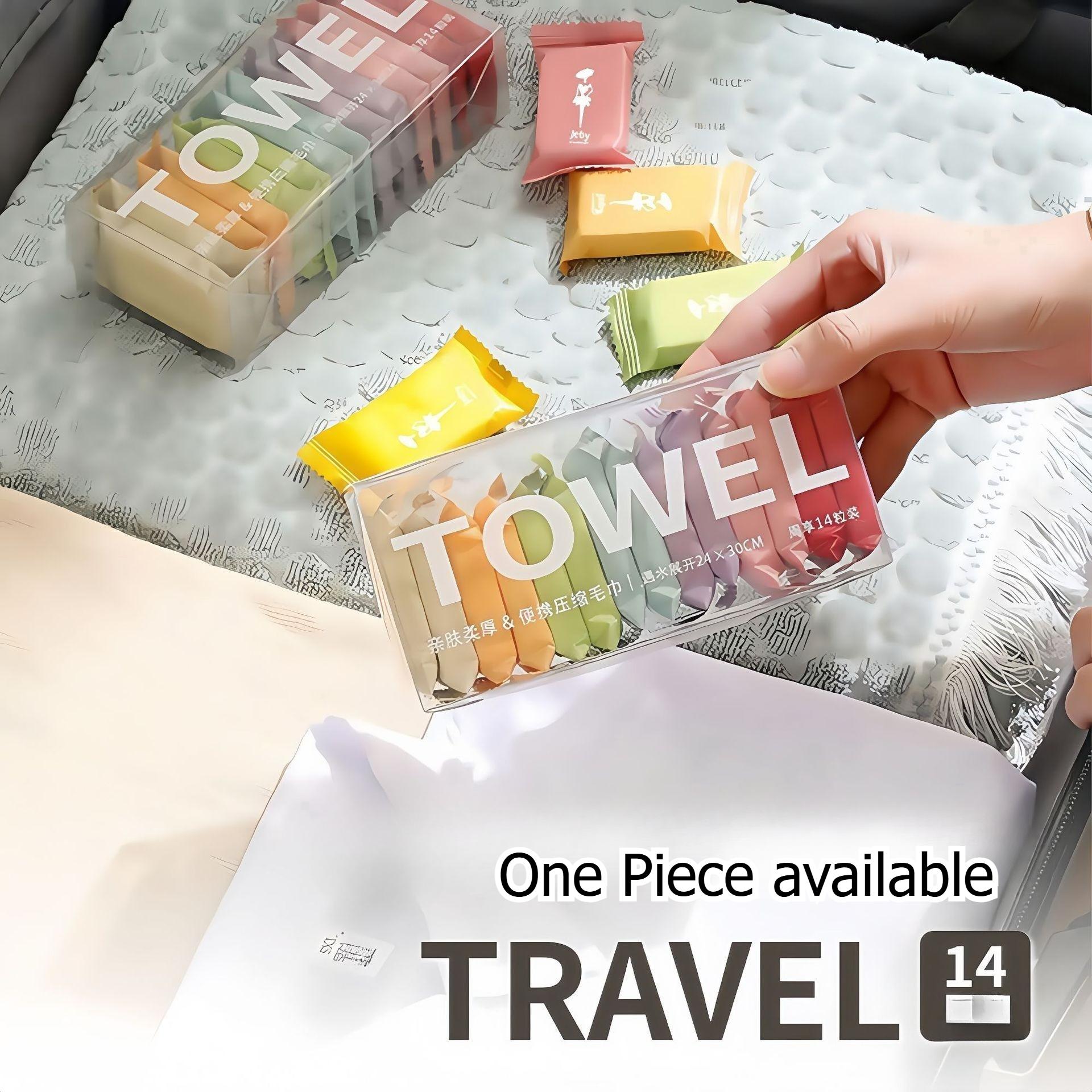 1pack of 14pcs，Disposable Compressed Towels, Portable Independent Packaging, Boxed Thickened Large Size, Travel Face Towel Must-Have