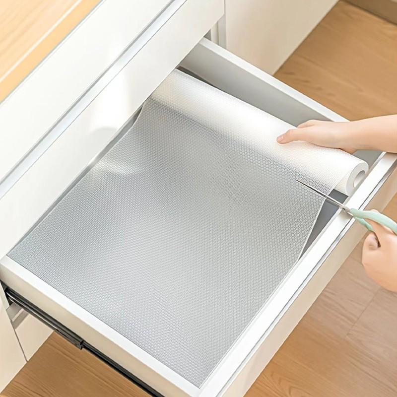 Washable Cabinet Liner, Non-Adhesive Clear Drawer Liner, Non-Slip, Transparent, for Kitchen Cabinets, Pantry Cabinets, Multi-Purpose Mat