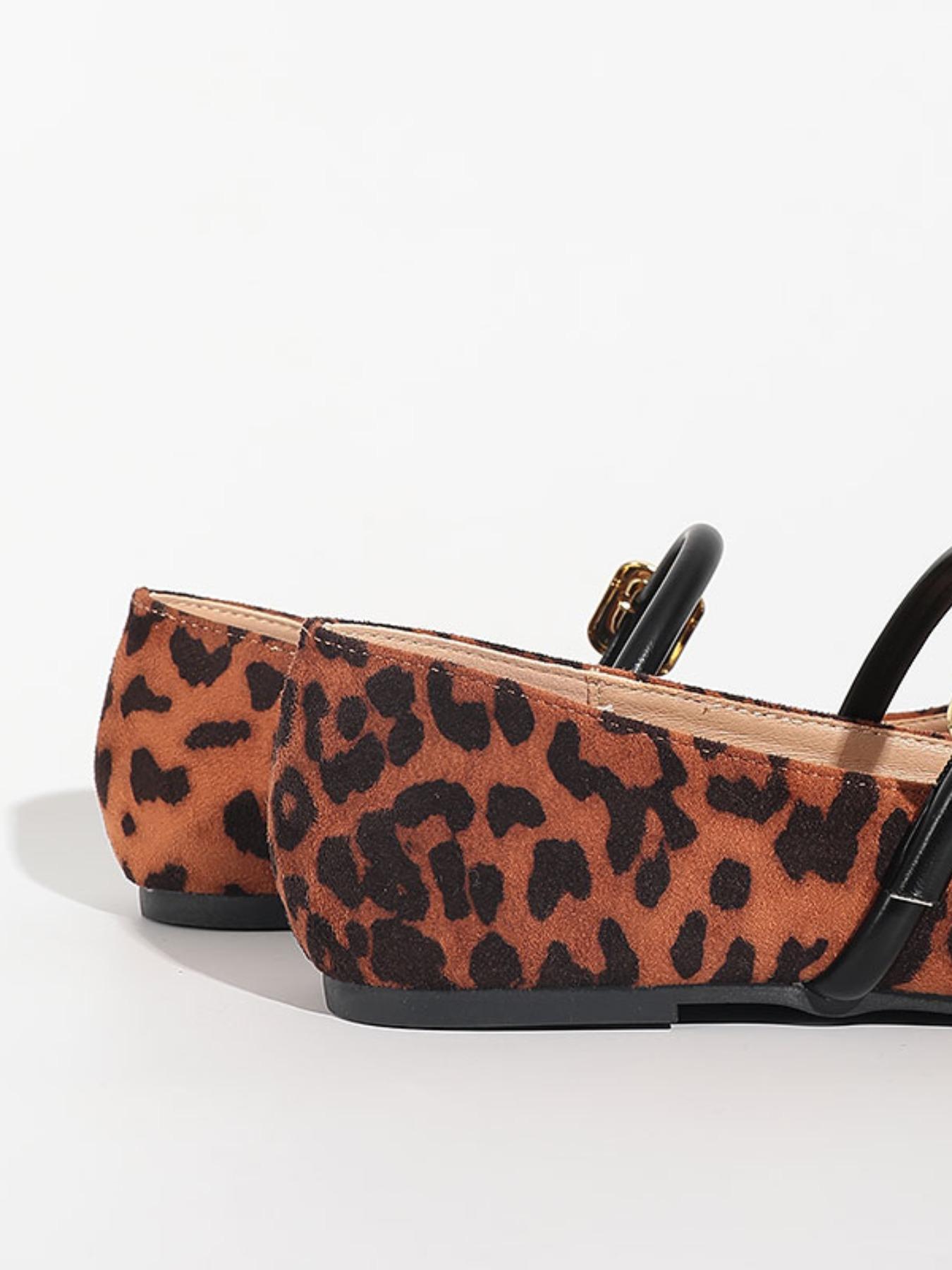 Women's Mary Jane Shoes Leopard Print Slip-On Loafers, Pointed Toe Casual Flats for Halloween, All Seasons Fashion Footwear Leopard Pattern Women's Mary Jane Shoes Leopard Print Slip-On Loafers, Pointed Toe Casual Flats for Halloween, All Seasons Fashion Footwear Leopard Pattern