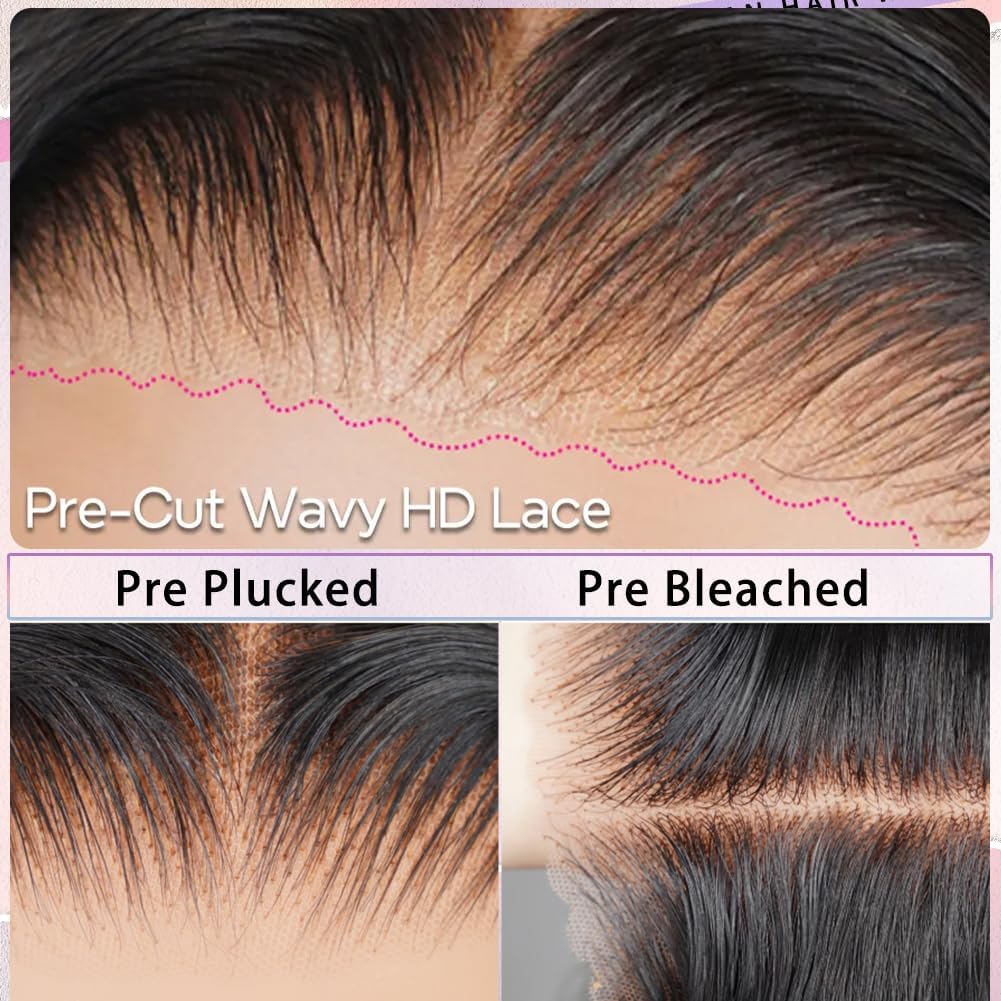 7x5 Glueless Wigs Human Hair Pre Plucked 180% Density Wear and Go 9X6 Deep Wave Wig Human Hair HD Lace Closure Wigs Human Hair for Women TikTokShopBlackFriday