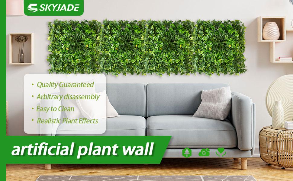 Grass Wall Panel Backdrop Wall,Artificial Green Plant Home Hanging Decoration,Indoor Outdoor Backyard Garden Fake Hedge room decor 20*20" 6 Pack