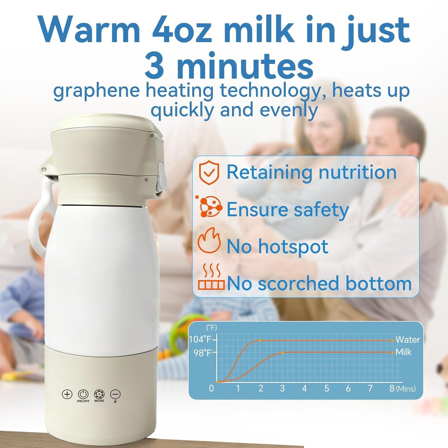 New Portable Baby Bottle Warmer for Breastmilk, USB Rechargeable Travel Milk Heater, Convenient Infant Feeding Accessory