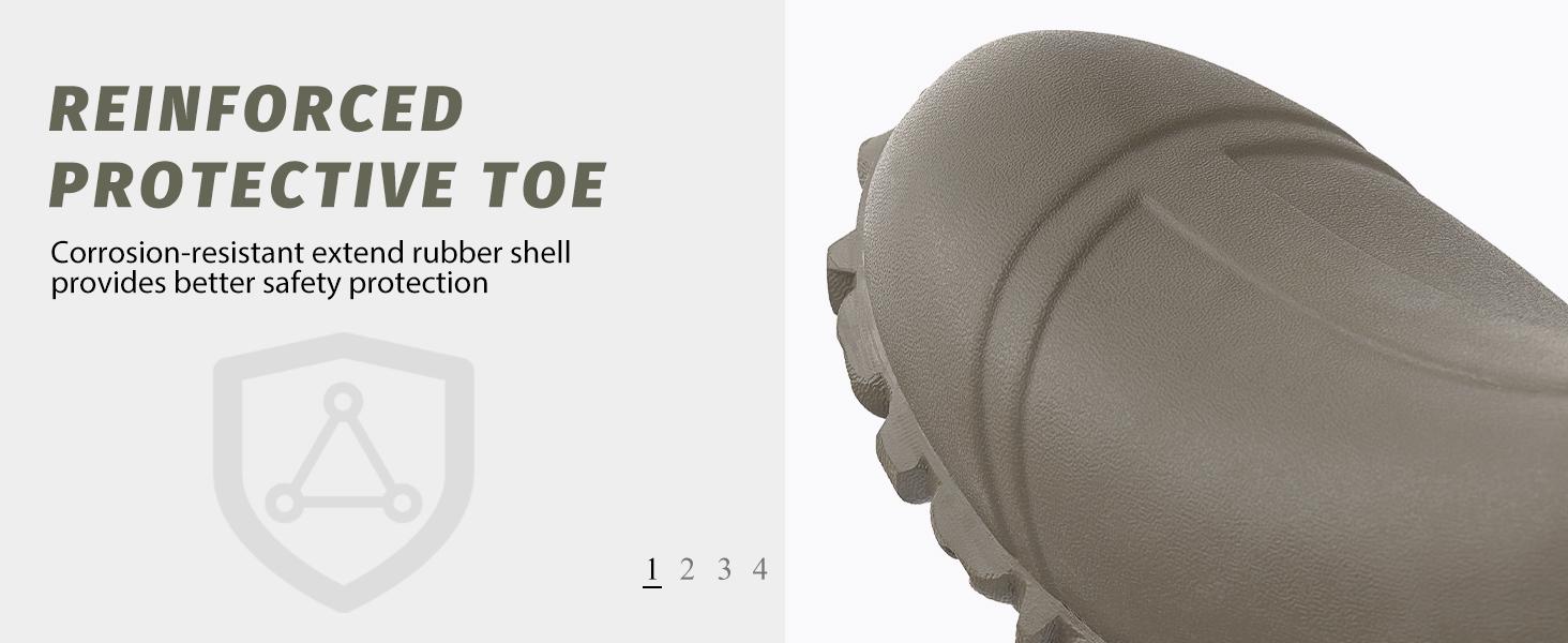 TruDave Rubber Boots for Men, 6mm Men's Mid Calf Waterproof Work Boots, Durable Anti-Slip Mud Boots for Farming Gardening Fishing  Search this page Boy Footwear Walking Shoes  Olive Green Closed Design