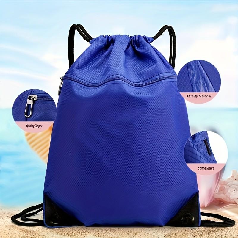 Unisex Drawstring Backpack, Large Capacity Gym Bag with Mesh Side Pockets, Adjustable Straps, Soft Shell Design, Ideal for Travel and Sports