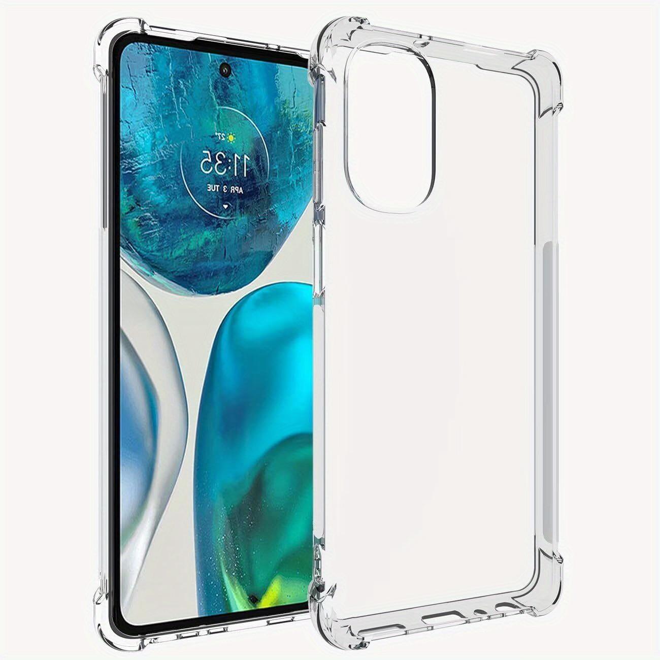 Case for Motorola Moto G52 / Moto G82, with 2 Pieces Tempered Glass Screen Protector, Clear Phone Case with Reinforced Corners Camera Protection Bumper Slim Fit Shockproof Flexible TPU Case, Transparent