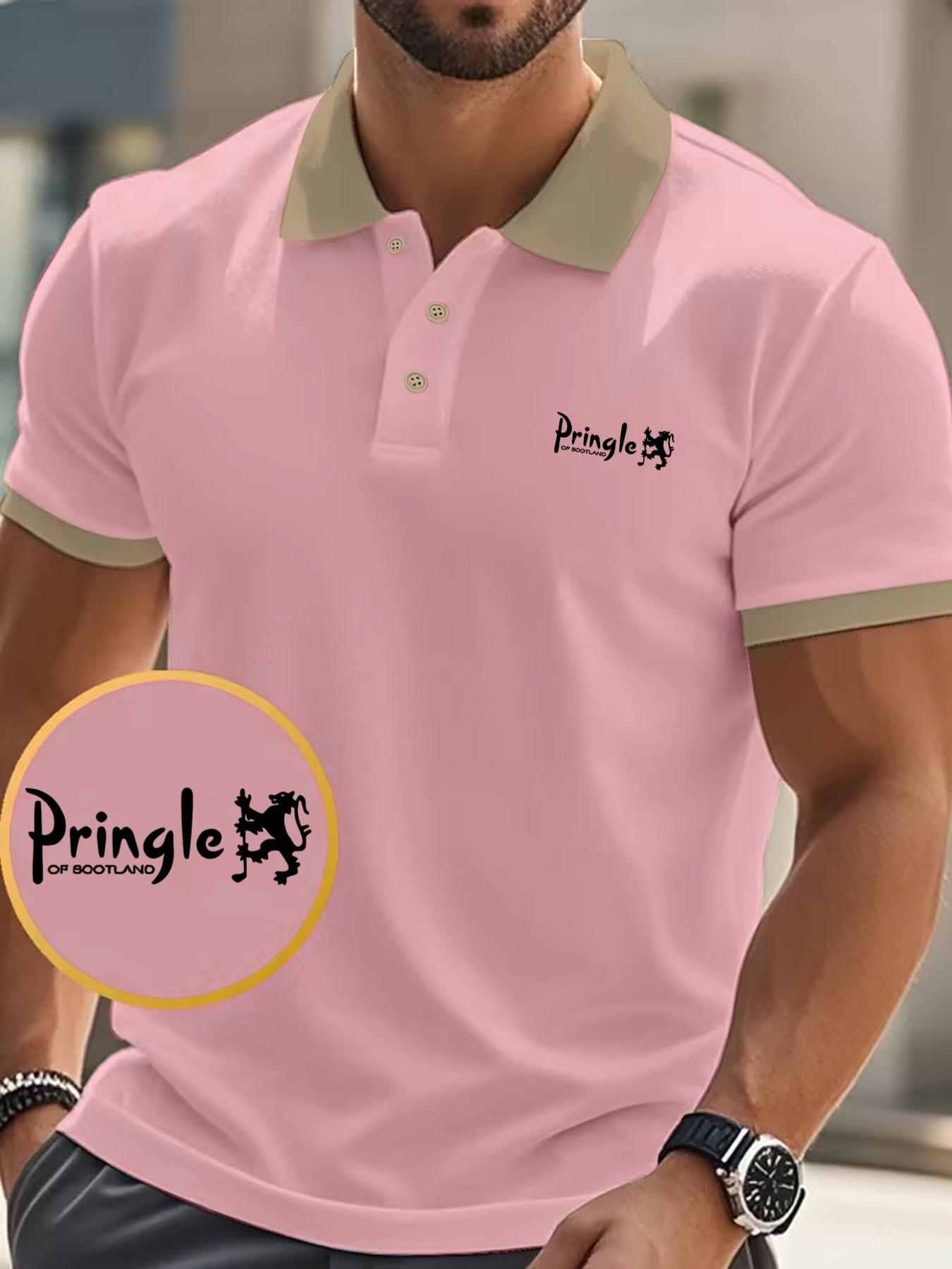 Revolutionize Your Style with Scottish Lion Design Polo Shirt, Short Sleeve Slim-Fit Casual Wear for Spring & Fall, Unique Print Pattern