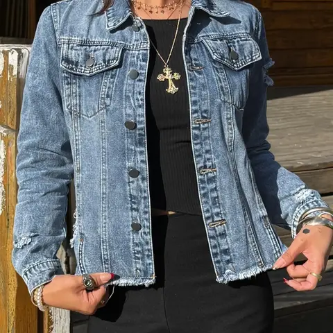 [Stephanie's Exclusive] Women's Fitted Long Sleeve Collared Button Front Jacket Coats, Casual Fashion Outerwear, Casual Fashionable Jacket, Casual Plain Design, All-Season Fashion Essential, Perfect for Daily Wear