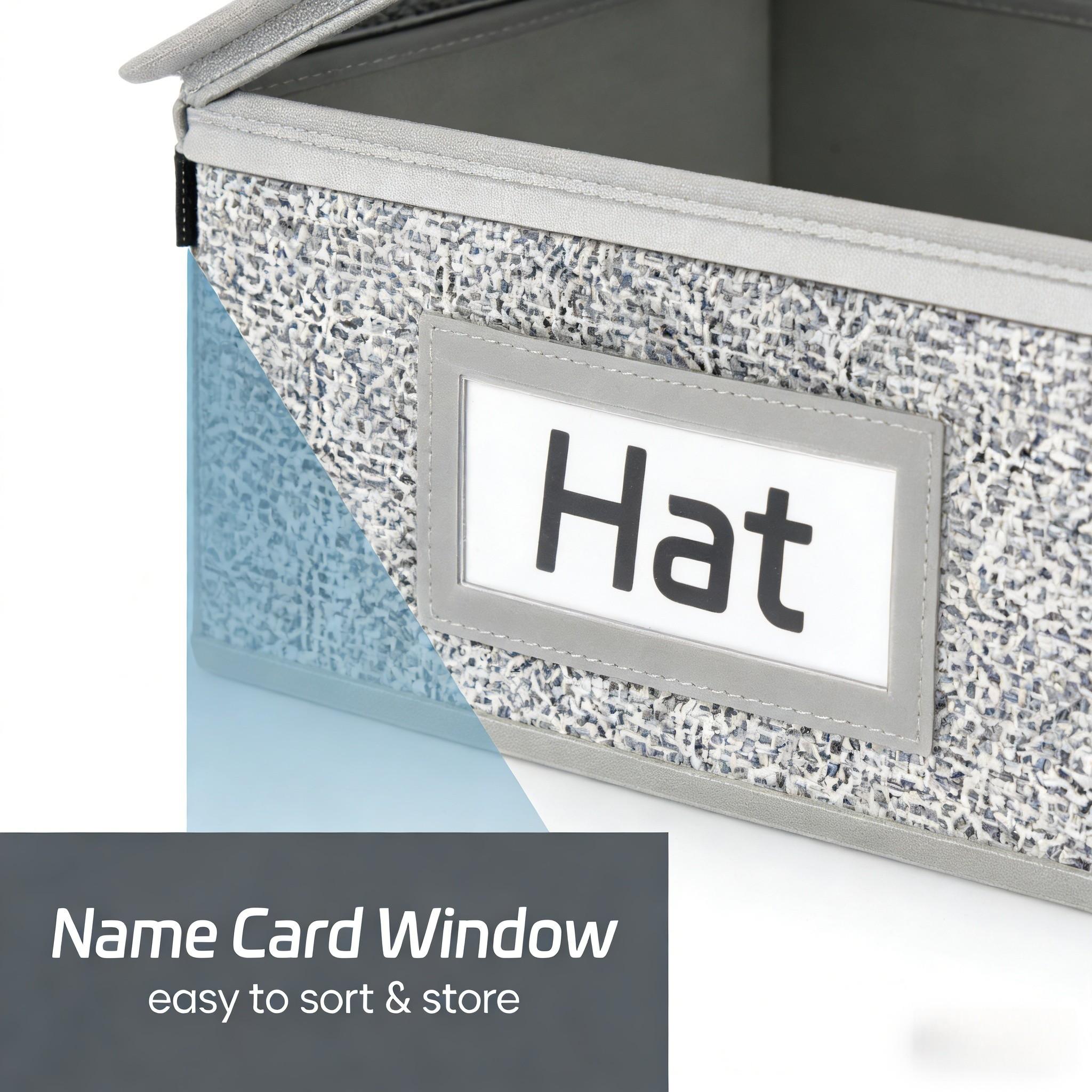 Stackable Baseball Cap Storage Box for 24 Caps, Organizer for Hats, Durable Cardboard Organizer for Men, Classic Style Closet Organizer