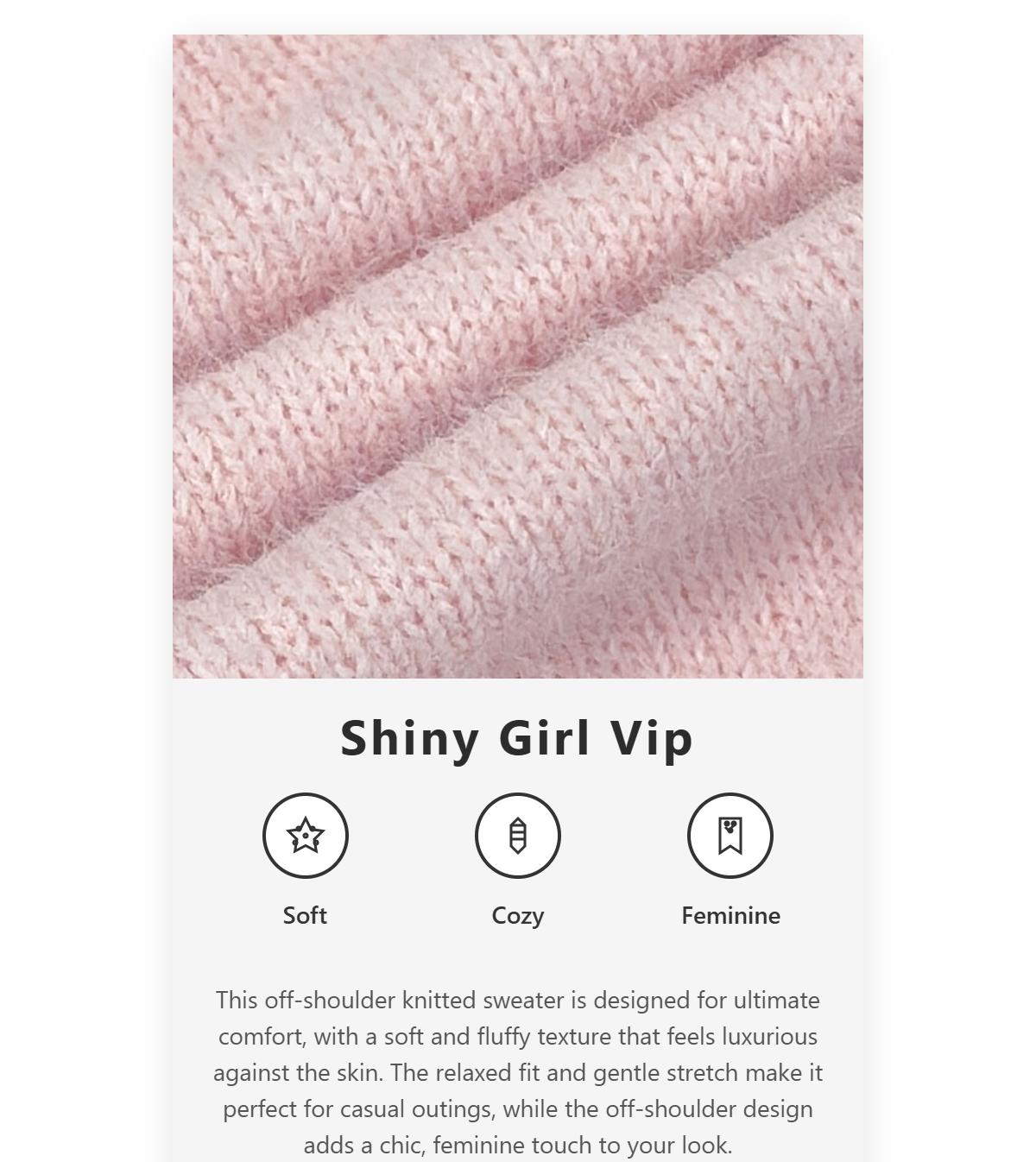 Women's Plush One-Shoulder Knit Top, Knitwear, Soft Pullover Sweater, Warm Autumn Winter Loose Fit Long Sleeve, Elegant Sweet Style