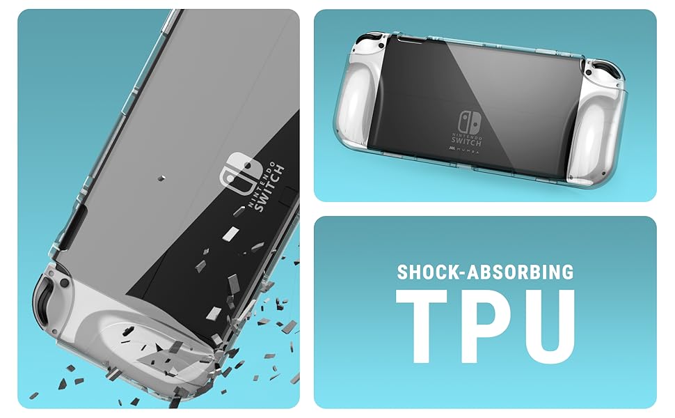 SUPCASE Case for Nintendo Switch OLED 2021, [Thunderbolt Series] Protective Clear Cover with TPU Grip Compatible with Nintendo New Switch OLED 7 Inch Console and Joy-Con Controller