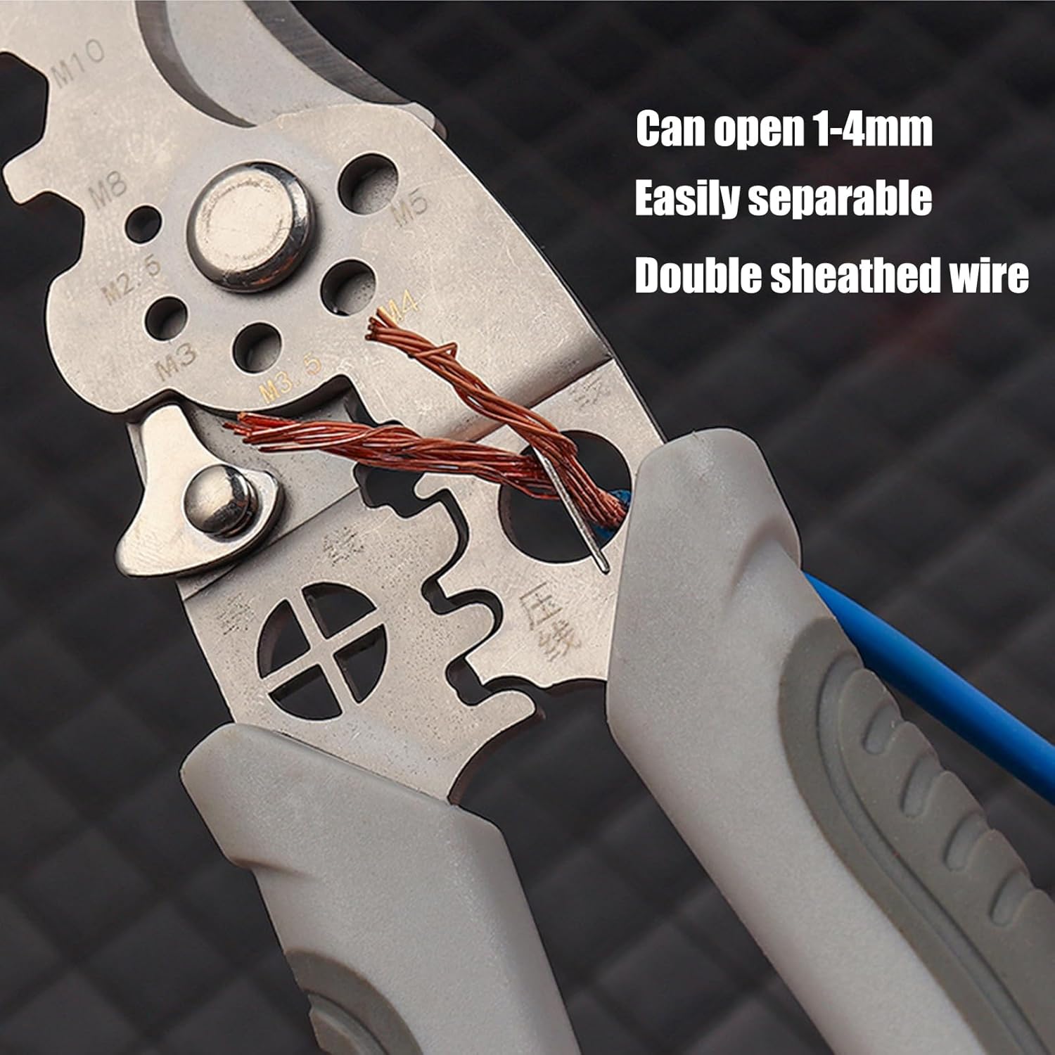 9 in 1 Wire Stripper Multi function Electrical Tool Crimping Cutter Comfortable Grip Professional Electrician Hand Tool Home DIY Maintenance Repair Kit