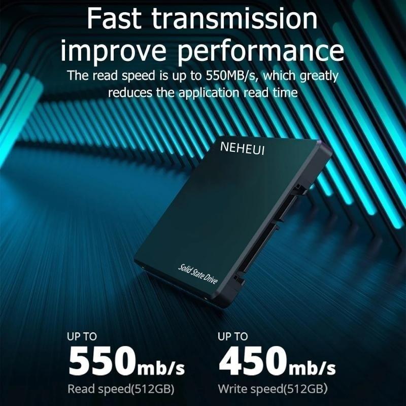 SSD 512gb/1tb Internal Solid State Drive, SATA Iii 6gb/s, 2.5 Inch 3D Nand Slc Cache, High Speed Up to 550mb/s, Compatible with Laptops and Desktops