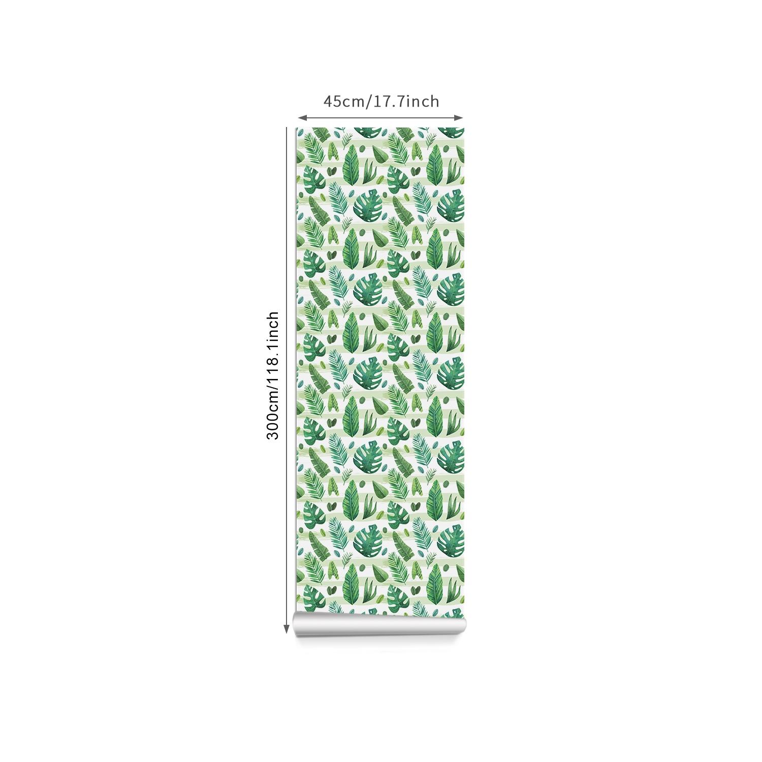 Self Adhesive Plant Wallpaper, Leaf Pattern, Waterproof & Scratch Resistant, Vibrant Design, Tenant Friendly Home Decor