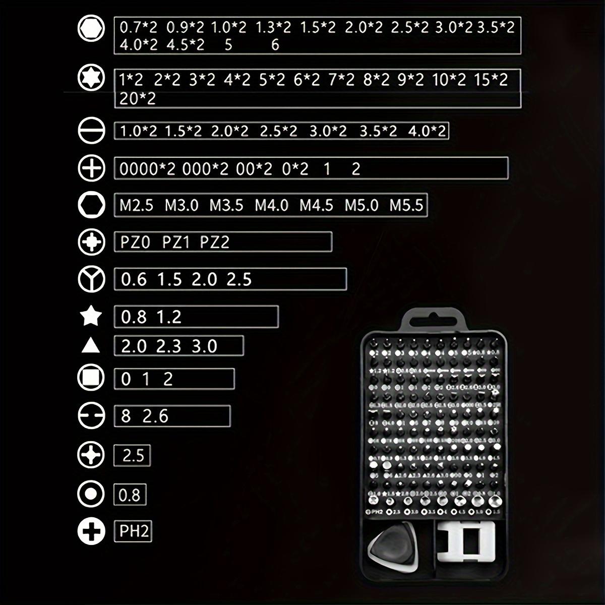 115pcs/set Precision Screwdriver Set - Automotive Precision Screwdriver Repair Kit - Multi functional Electronic Screwdriver Kit - Watch Mobile Phone Disassembly and Repair Screwdriver Tool Set - Multipurpose Screwdriver