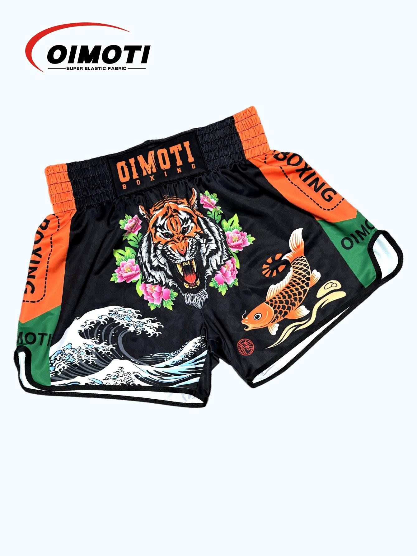 Men's Letter Print Split Hem Boxing Sports Shorts, Breathable Quick Drying Elastic Waist Sports Shorts, Men's Sportswear for Gym Workout Running, Streetwear Sports Shorts