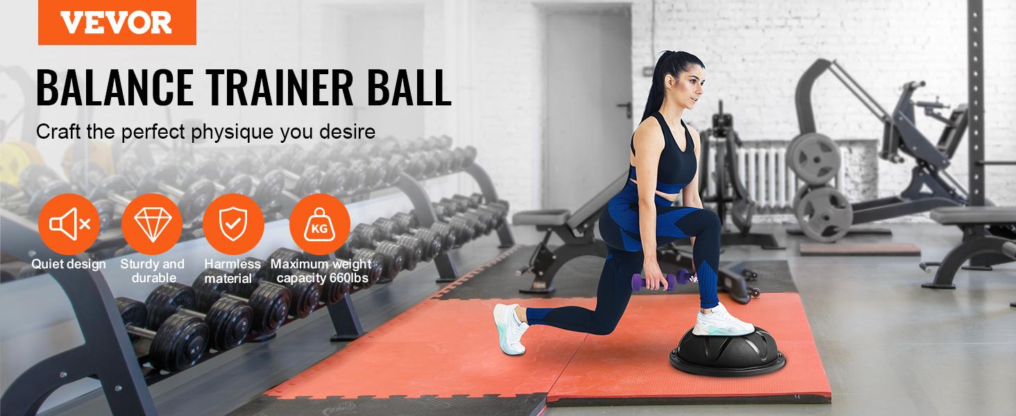 fathersdaygift VEVOR Half Exercise Ball Trainer, 23 inch Balance Ball Trainer, 660 lbs Capacity Stability Ball, Yoga Ball with Resistance Bands and Pump, Strength Fitness Ball for Home Gym, Full Body Workouts, Black fathersdaygift VEVOR Half Exercise Ball Trainer, 23 inch Balance Ball Trainer, 660 lbs Capacity Stability Ball, Yoga Ball with Resistance Bands and Pump, Strength Fitness Ball for Home Gym, Full Body Workouts, Black