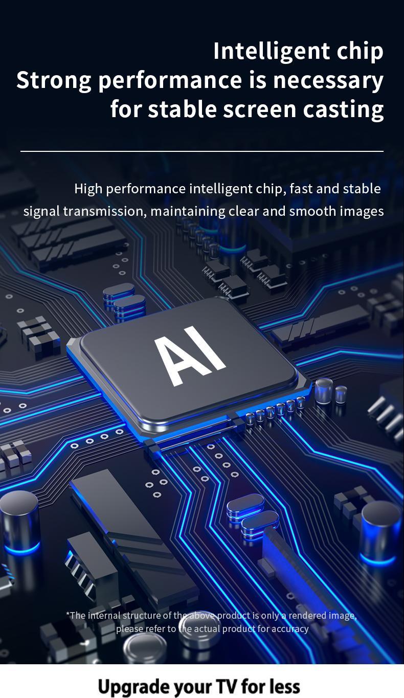 ZIHNIC Wireless Screen Projector HD TV Monitor Portable Mobile Phone Connection TV Monitor HD Wireless 5G 4K Horizontal and Vertical Screen Connector