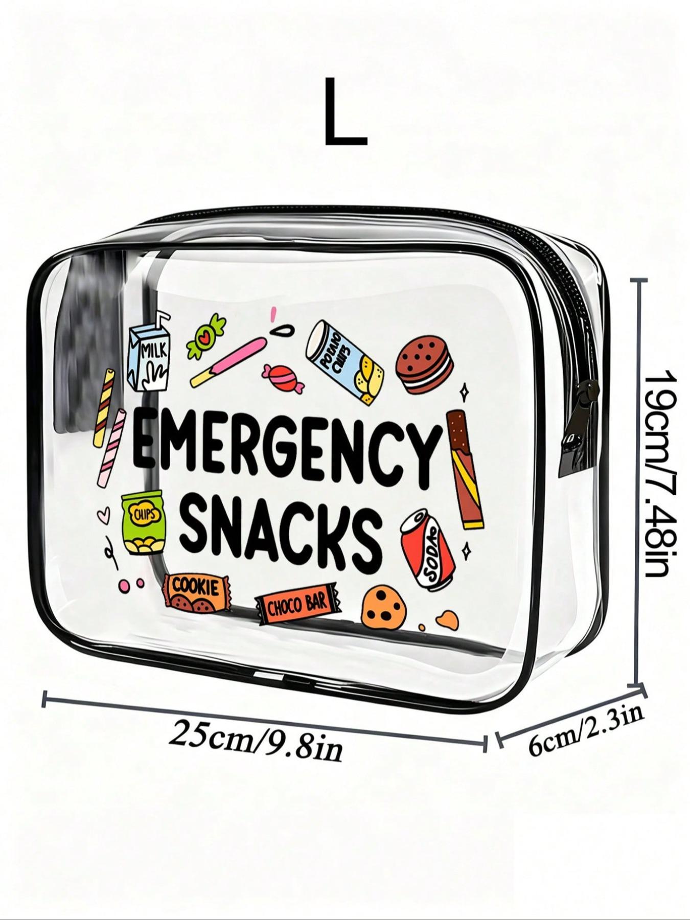 New Emergency Snack PVC Makeup Bag, Waterproof Travel Cosmetic Case, Fun Strawberry Donut Design, Lightweight Foldable, Zipper Closure