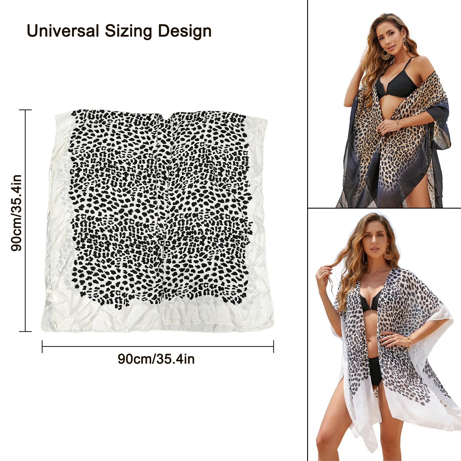 Leopard Print Lightweight Beach Towel, Chiffon Travel Towel Wrap, Soft Decorative Beach Blanket, Reusable, One Size, Pool, Spa, Shower, Outdoor Use