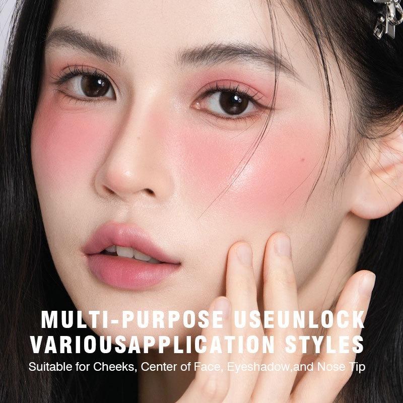Creamy blendable water-glow Korean style blush stick, ultra-smooth liquid blush, naturally brightens skin tone, silky and soft texture, pure and seductive dewy skin