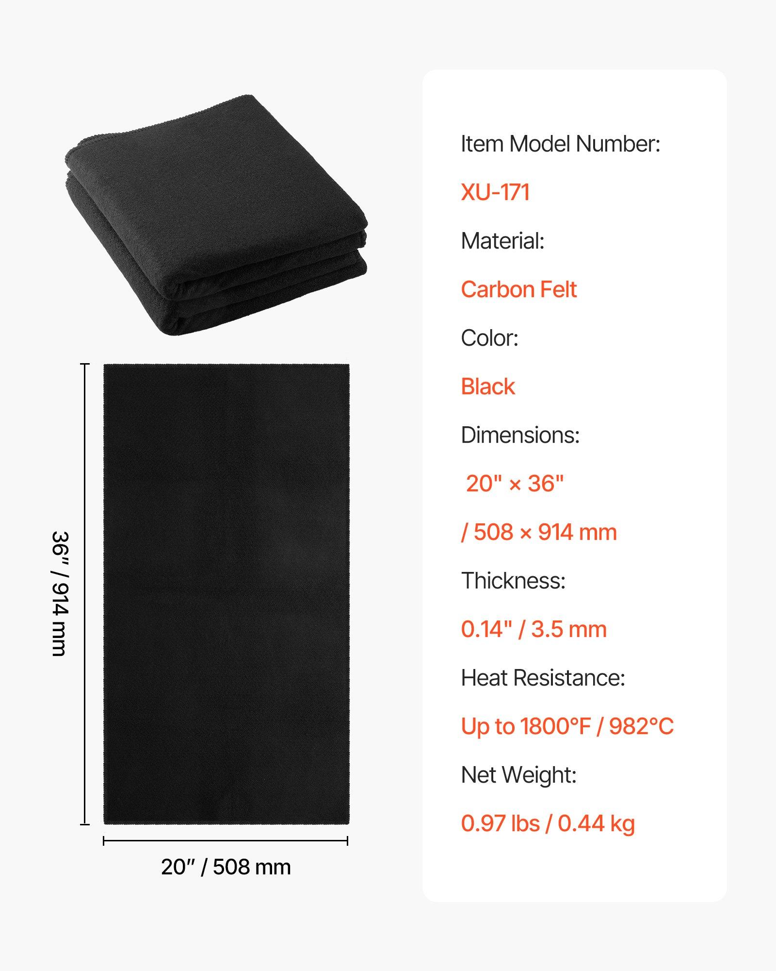 VEVOR 2-Piece Carbon Felt Welding Blankets, 20x36in 3.5mm Thick Carbon Fiber Mat, 1800°F Heat Resistant Flame Retardant Safety Pad for Welding, Grilling (Pet Furniture Fire Protection) VEVOR 2-Piece Carbon Felt Welding Blankets, 20x36in 3.5mm Thick Carbon Fiber Mat, 1800°F Heat Resistant Flame Retardant Safety Pad for Welding, Grilling (Pet Furniture Fire Protection)
