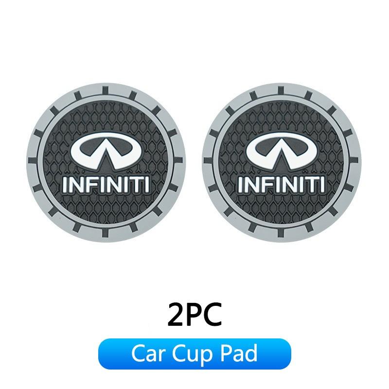 2pcs Car Coaster Water Cup Slot Non-Slip Mat, Compatible with Infiniti Models, Durable Design for Secure Placement, Essential Vehicle Accessory
