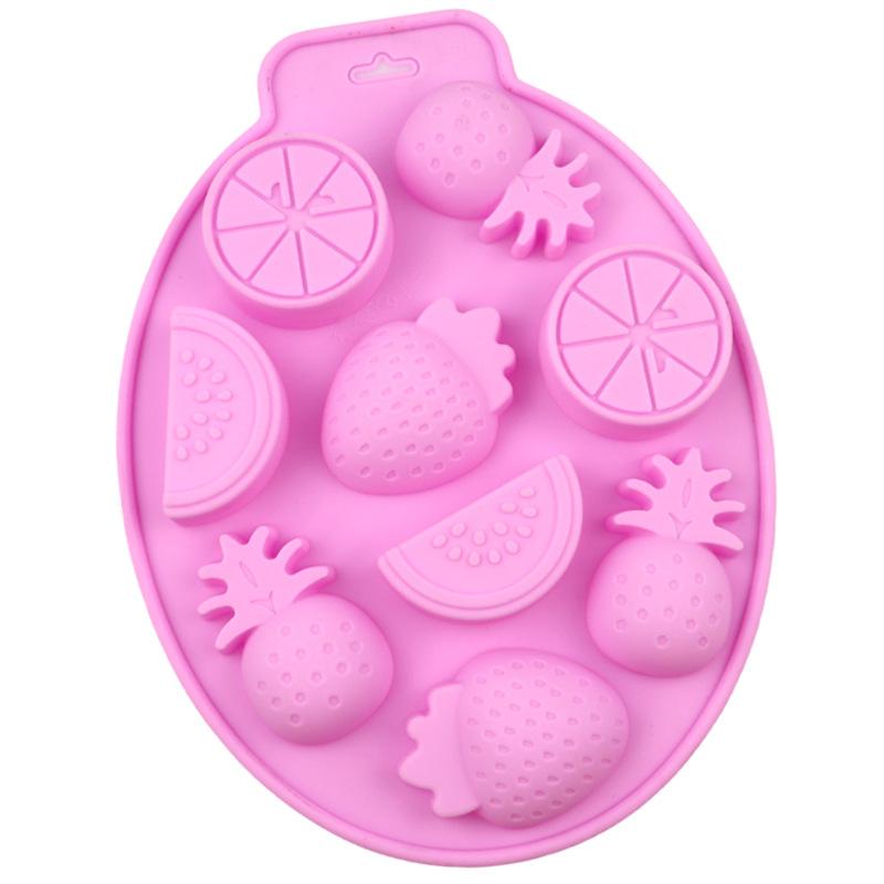 Fruit shaped baking silicone mold, multifunctional silicone mold, oven for freezing, soft and easy to demold, rinse with clean water, cake, chocolate, ice cubes, universal