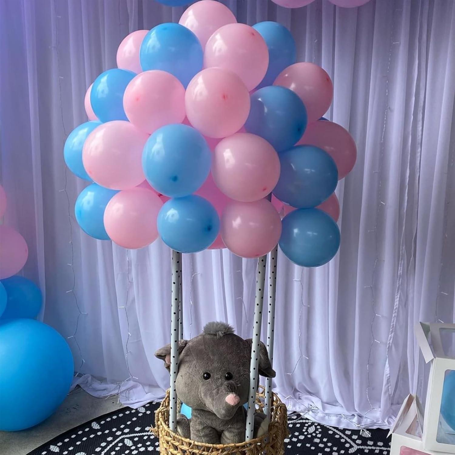 Blue Balloon Set 48 Pieces, Latex Balloons with Matching Glitter Balloons, Ideal for Gender Reveal Party, Baby Shower, Birthday Party