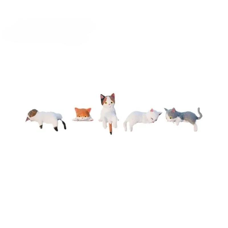 Cute Mini Cartoon Car Cat Ornaments Car Screen Edge Decoration Cat Micro Landscape Model Creative Car Accessories Gifts