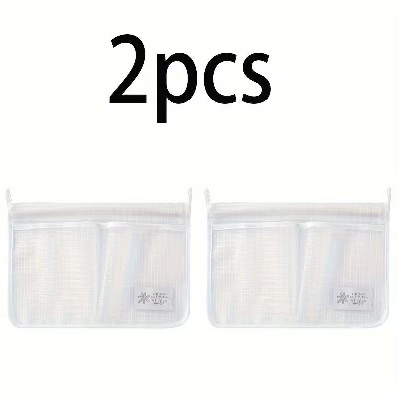 2 Pcs Refrigerator Storage Net Bags, Hanging Kitchen Organizer Pouches, Dual Compartment Fridge Storage Bags, Home Sorting Containers