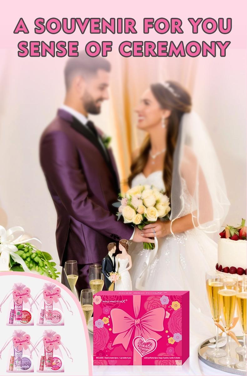 Valentine's Day Perfect Gift Bundle Gift Set 20pcs Box Wedding Bulk Thank You Gifts Lip Balm Hand Cream Perfume Bag Bow Card Unique Gift for Colleagues Friends Women