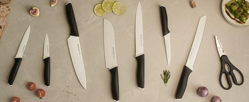 Astercook 14-Piece Knife Set with Ceramic Coated Stainless Steel, Includes Block & Sharpener, Dishwasher Safe, Durable, Premium Quality - Chopping