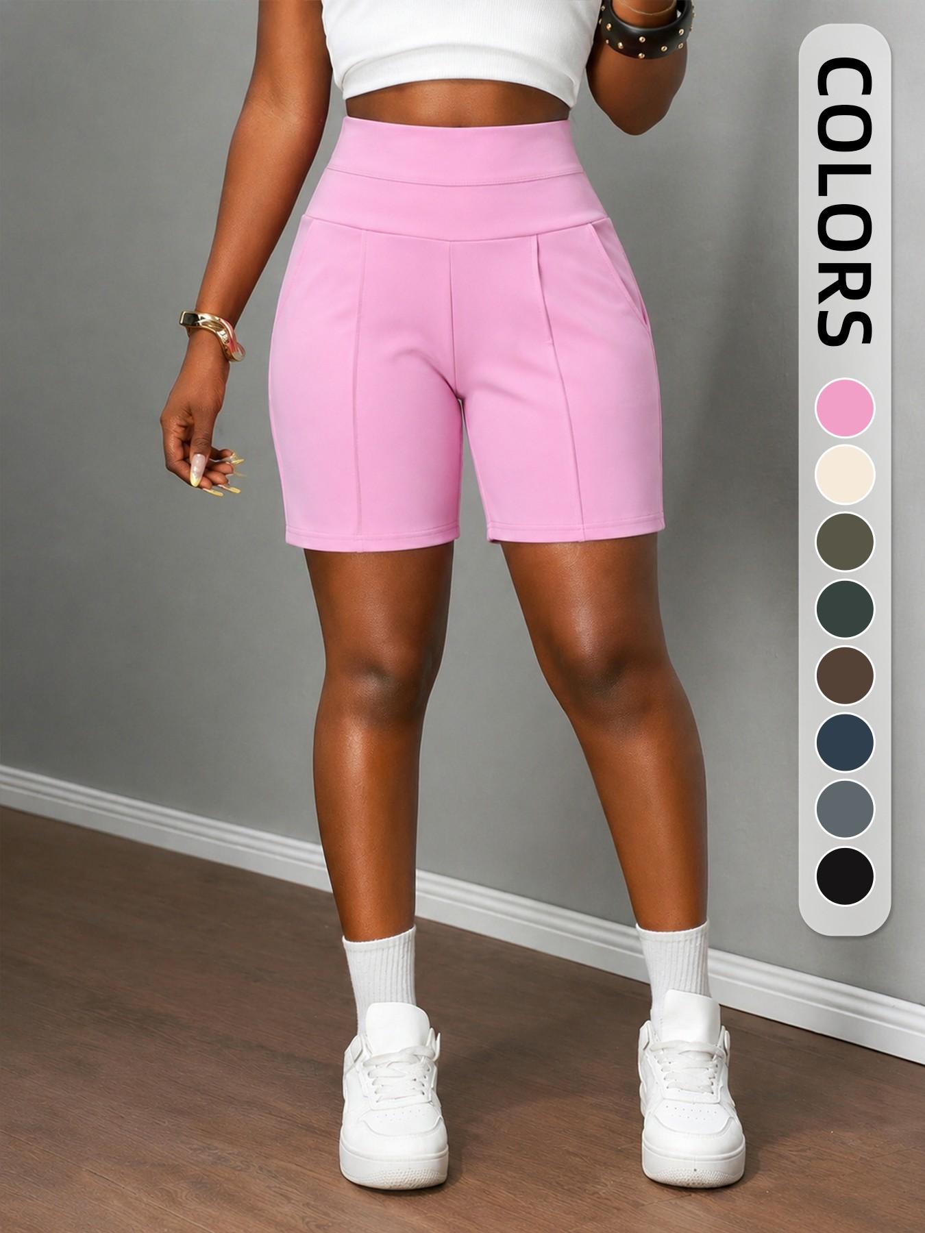 Women's Outdoor Gym Shorts, Elastic Waist Design, Comfortable Fashion Sportswear, Ideal for Daily Casual Wear and Active Lifestyle