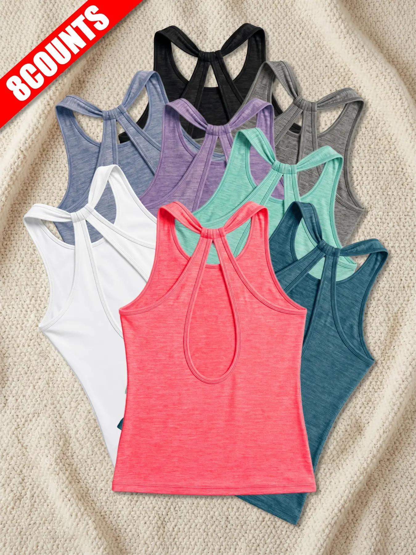 Women's Sporty Backless Tank Top, Breathable Sleeveless Workout Shirt, Slim Fit, All Season, Elegant Design, Ideal for Fitness Training, Sporty Tank Tops