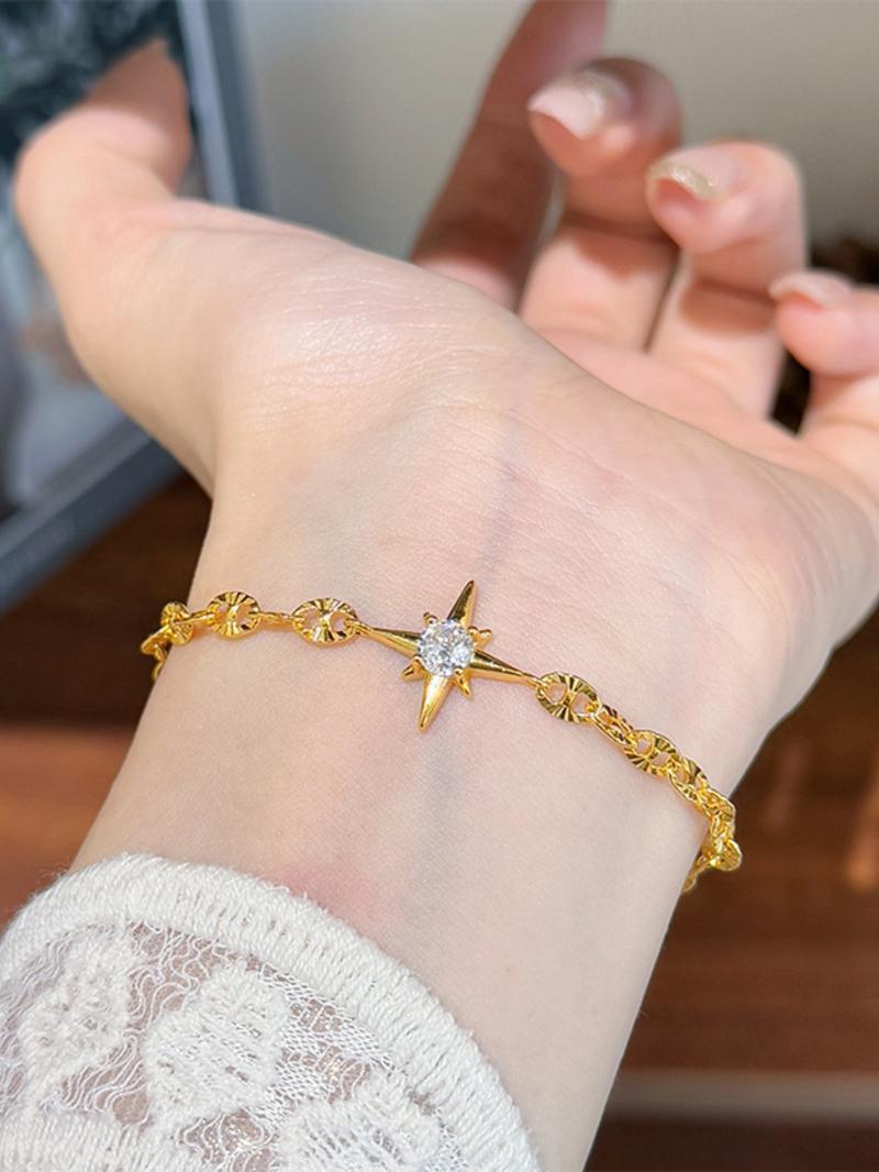 Elegant Zirconia Star Bracelet for Women, Stylish Daily Party Accessory, Versatile and Chic Gift Idea, Fashionable Ladies' Jewelry