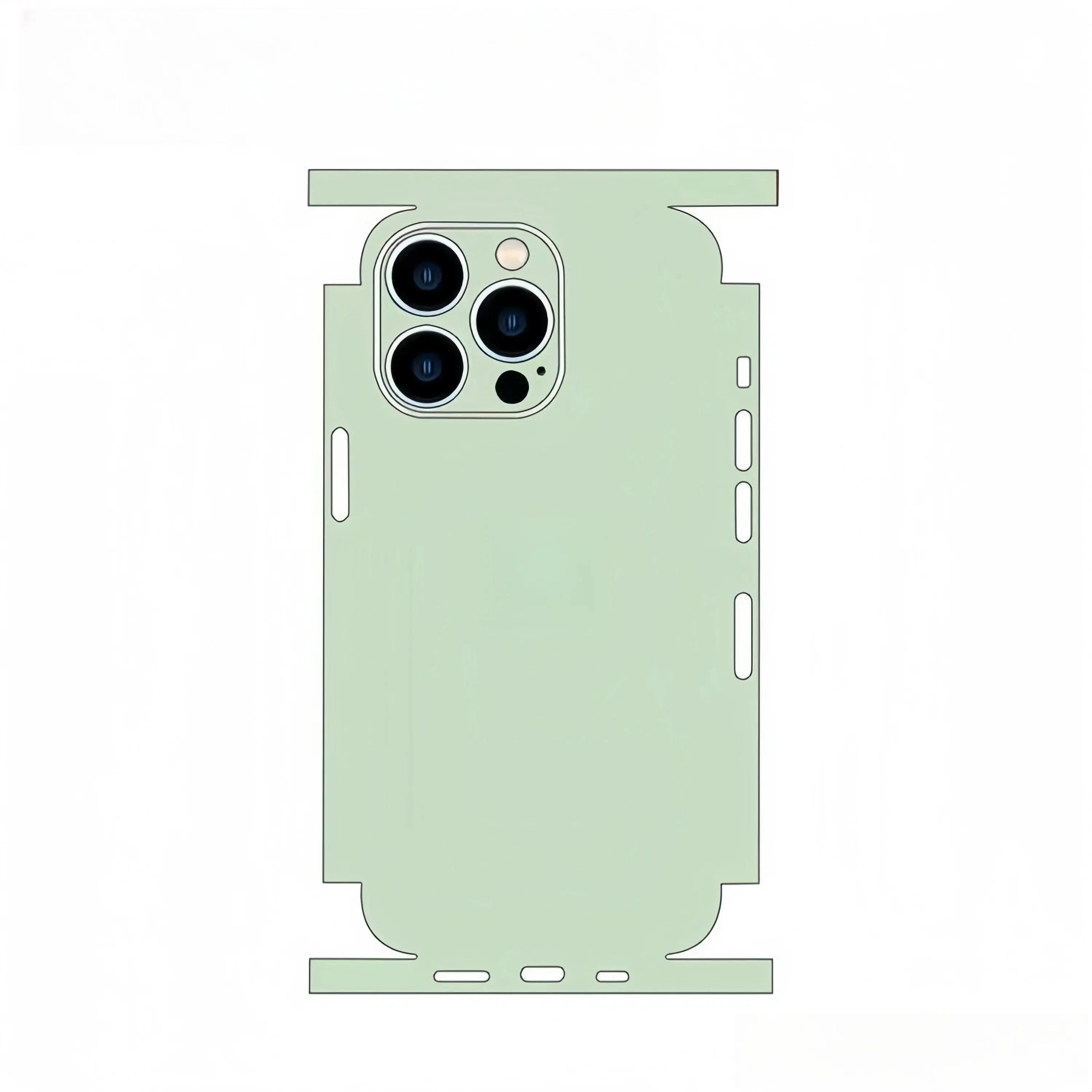 Plain Color Decal Skin for iPhone 13 14 15 16 17Pro Max Back Film Cover Wrap Rear Screen Protector Anti-scratch Durable Sticker