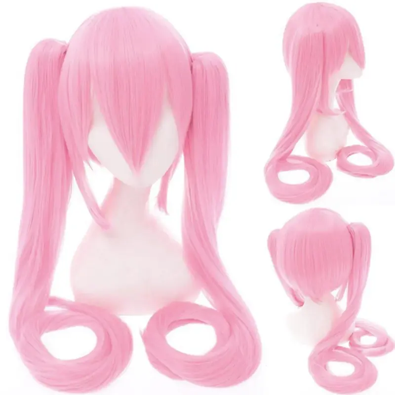 Hatsune Miku Anime Cosplay Wig, 110cm Double Ponytail Synthetic Fiber ...