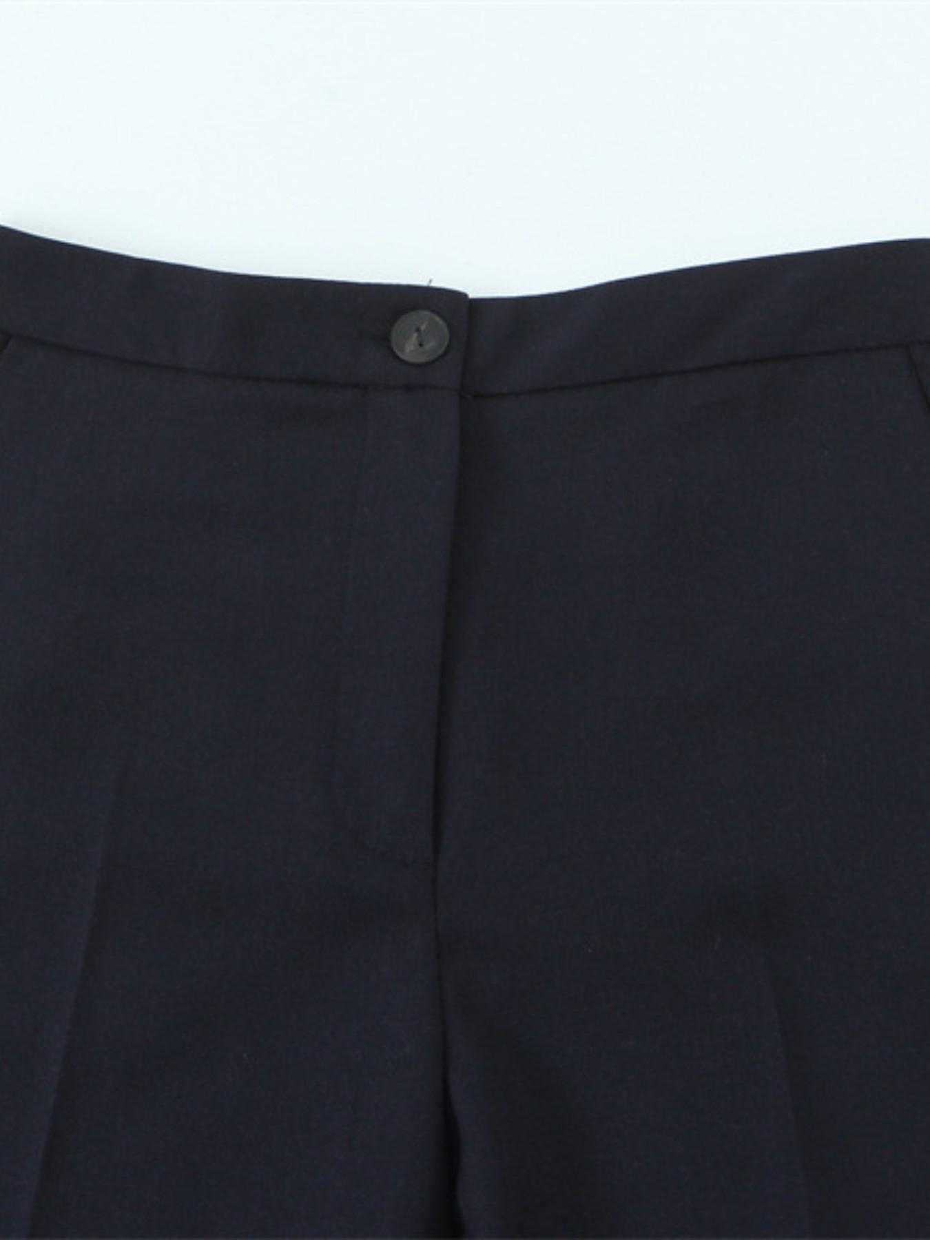 Women's Office Commute Button Zipper Closure Solid Color Patchwork Fitted Straight Leg Pants, Casual Business Wear, Comfortable and Stylish