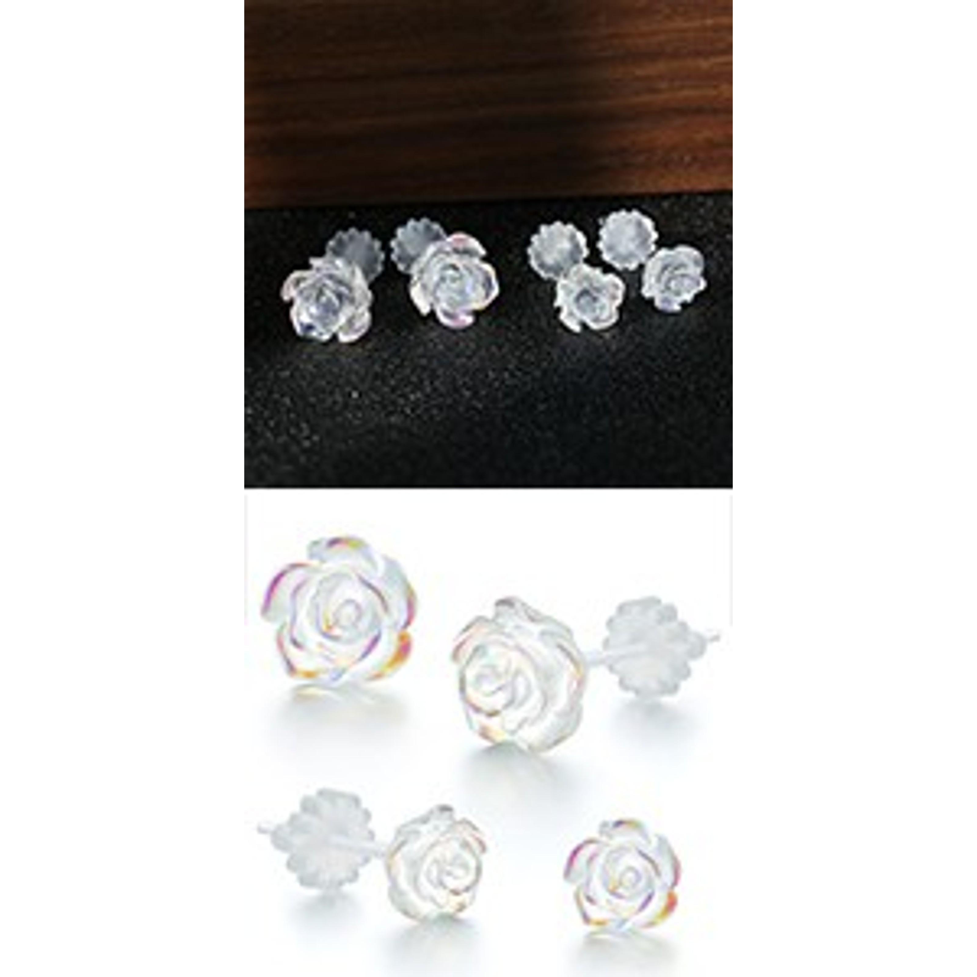 200pcs Hypoallergenic Clear Plastic Earring Studs + 200pcs Earring Backs – 18G Retainers for Sports, Surgery, Work & Sleeping – Transparent 2-Compartment Storage Box