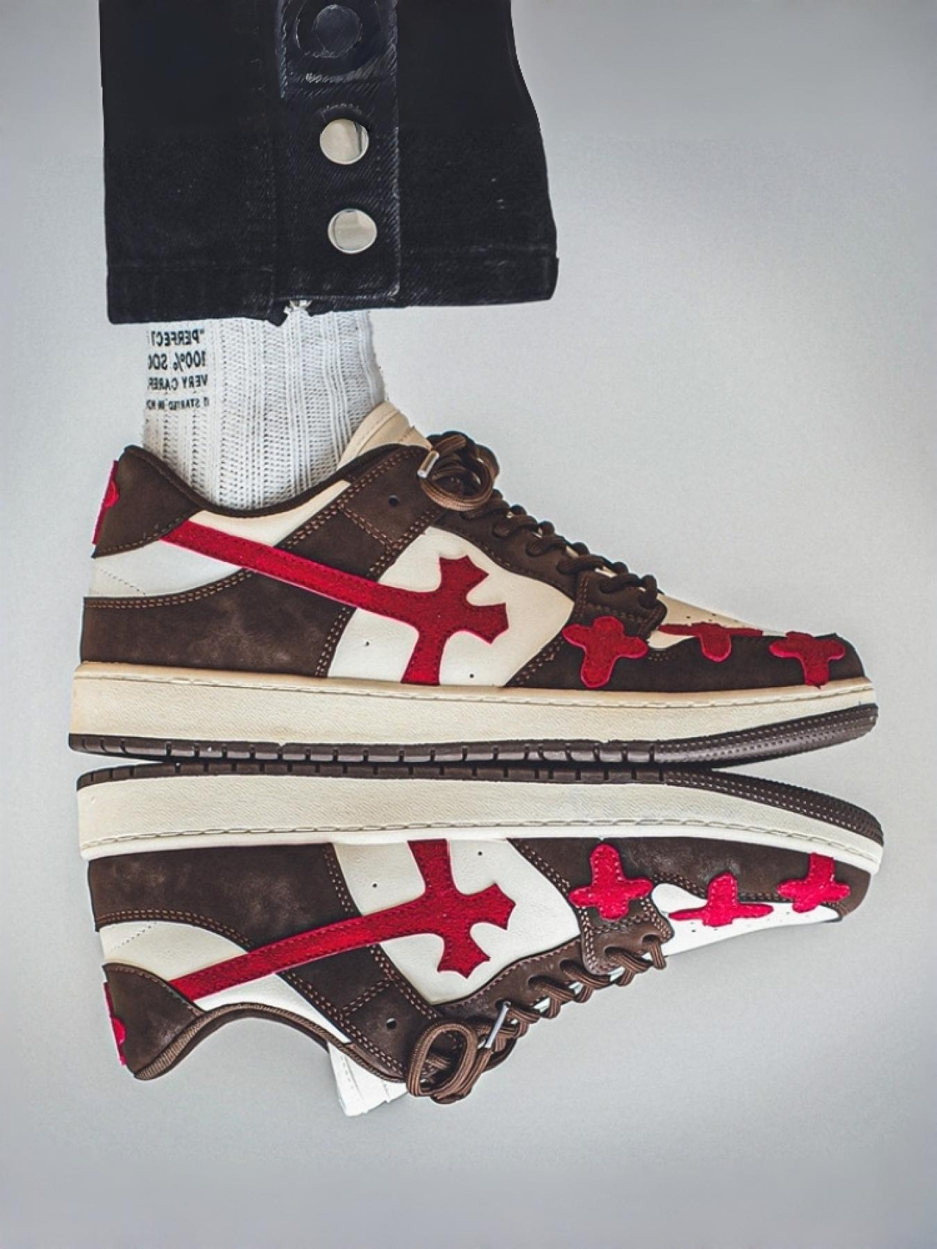 1 Pair Cross Pattern Casual Board Shoes Suitable for Daily Streetwear&Casual Matching - Color Block UpperPersonal Cross Decoration, Comfortable and VersatileNon-Slip and Wear-Resistant