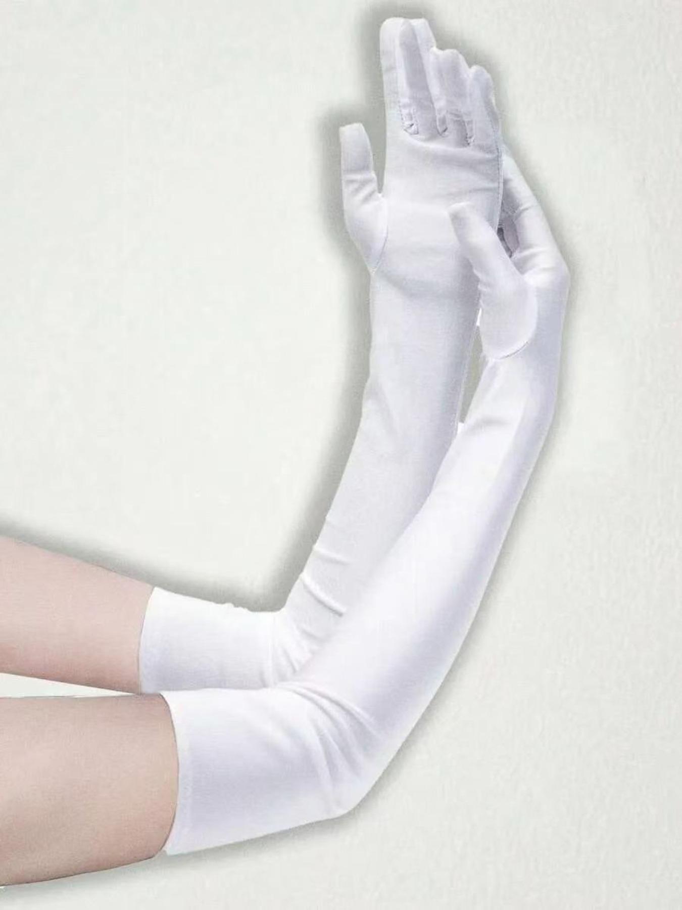 Elegant Women's Long Satin Gloves, 21 Inch Elbow-Length Design, Comfortable Fit for Parties, Performances & Cosplay, Adds Royal Charm