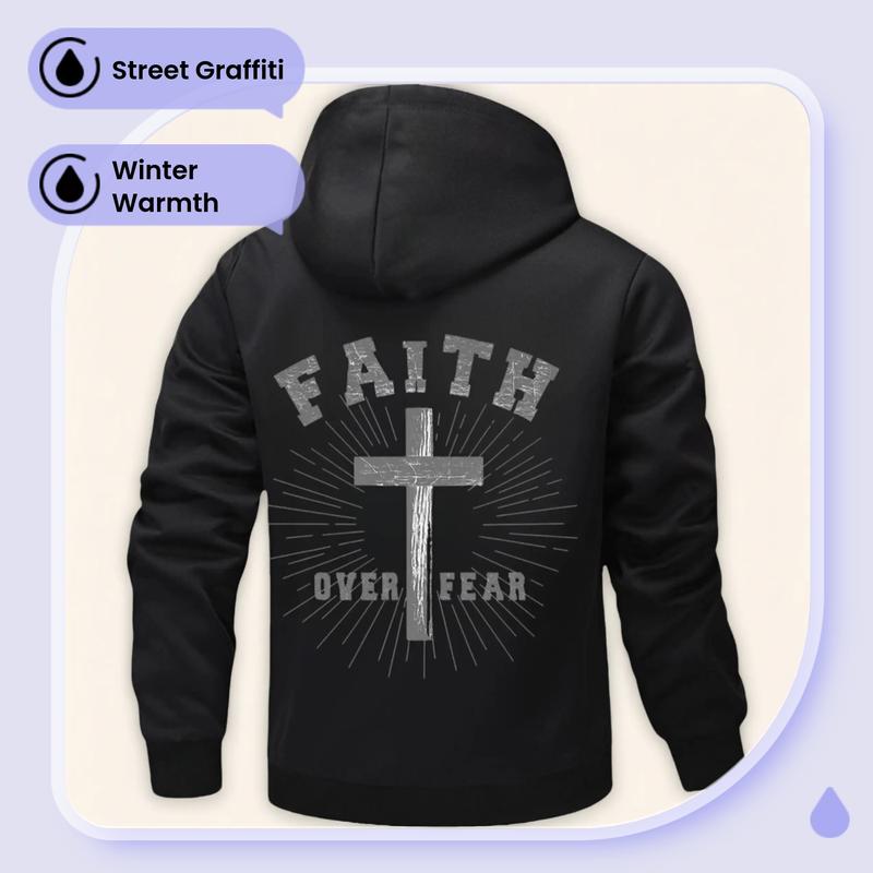 ❄️Winter Faith Armor: FAITH OVER FEAR Sherpa Jacket | 1/COUNT + Cross Print🔥Crush Cold & Doubt – TikTok’s Hottest Spiritual Flex💥