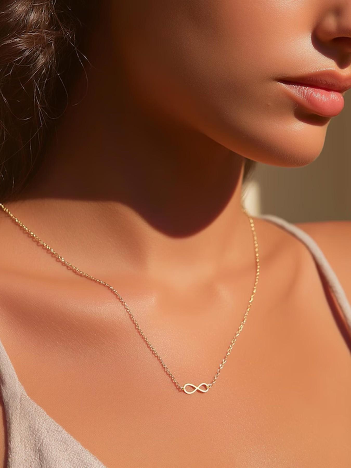 Dainty Stainless Steel Infinity Symbol Pendant Necklace For Women Minimalist Jewelry Accessories