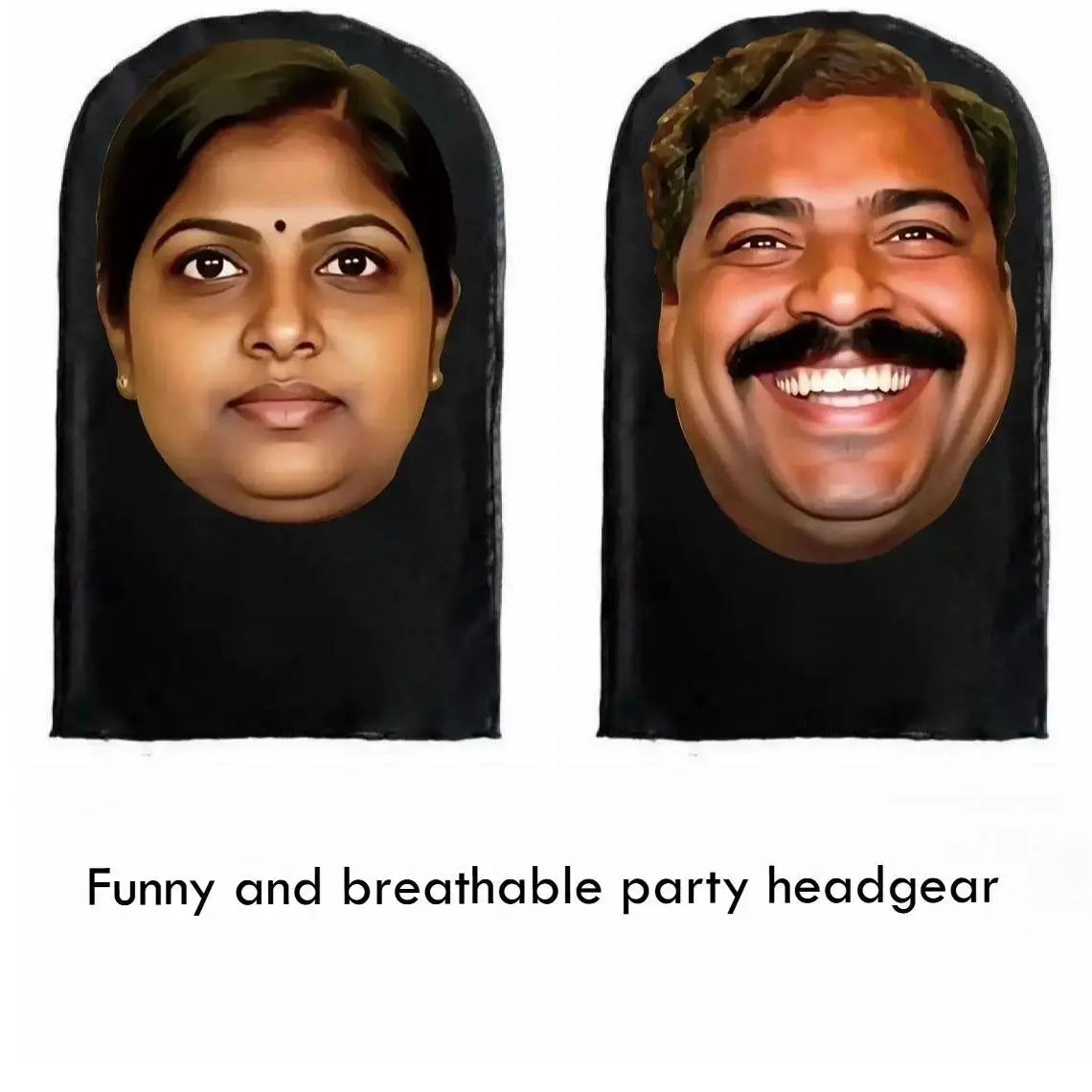 3D Abstract Indian-Style Full Head Mask, Funny Facial Expression Headgear Accessory, Novelty Prank Prop for Halloween Masquerades Theme Parties & Cosplay