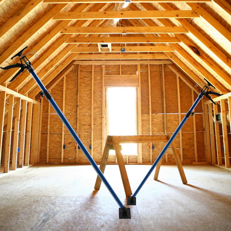 4 Pack Adjustable Support Pole, Construction Rods for Cabinet Jacks Cargo Bars Drywalls, Telescoping Support Poles Range from 49'' to 114''