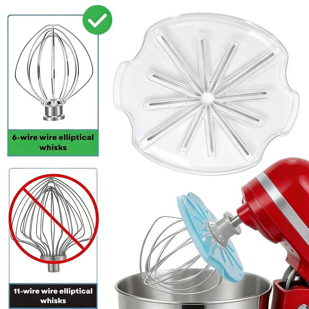 Universal Standing Mixer Accessories Set, Kitchen Appliances, Household Appliances, Cream Scraper, Splash Guard Six-Blade Mixer & Bowl Scraper Blade, Fits Most Mixers