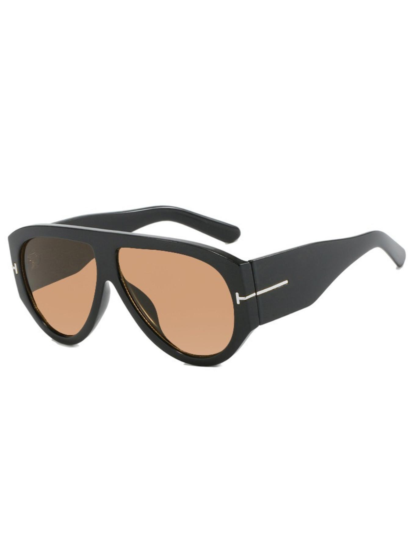 Vintage Oversized Sunglasses, Trendy Casual Sunglasses for Women & Men, Fashion Accessories for Everyday Use and Outdoor Activities, Trendy Beach Eyewear