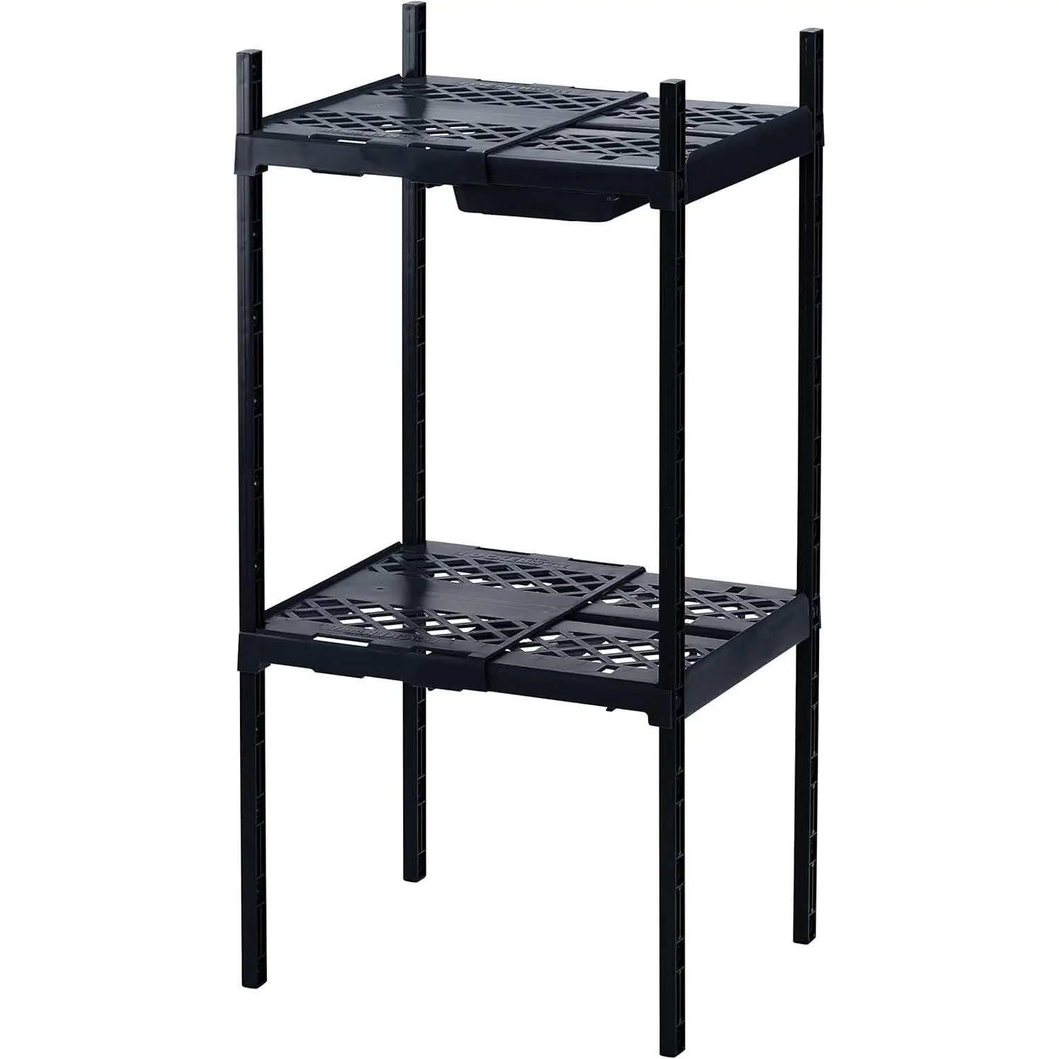 Double Locker Shelf, Adjustable Width and Height to Fit Most School Lockers, Black